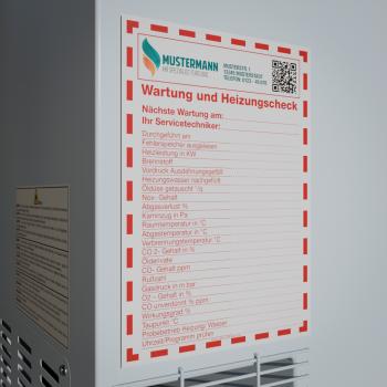 Wartungsaufkleber Heizung - Wartung und Heizungscheck